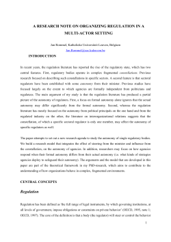 a research note on organizing regulation