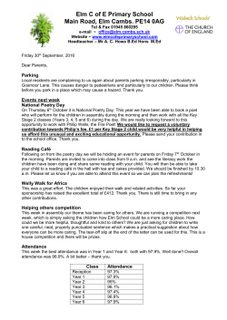Newsletter 30th September 2016