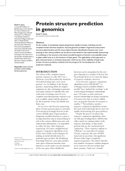 Protein structure prediction in genomics