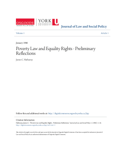 Poverty Law and Equality Rights