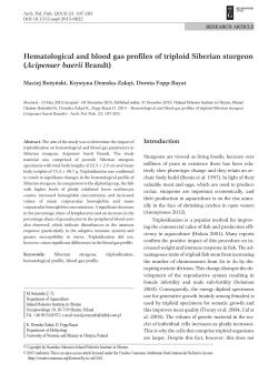 Hematological and blood gas profiles of triploid Siberian sturgeon