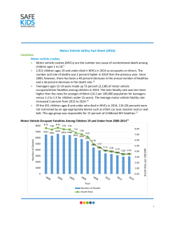Motor Vehicle Safety Fact Sheet (2016) Fatalities