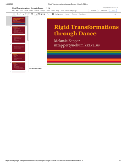 Rigid Transformations through Dance