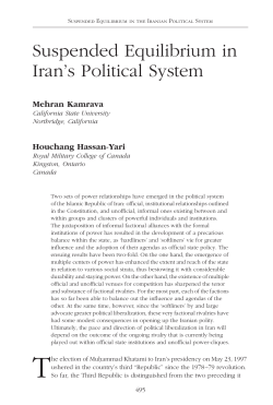 Suspended Equilibrium in Iran`s Political System