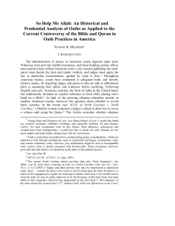 So Help Me Allah - Moritz College of Law