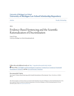 Evidence-Based Sentencing and the Scientific Rationalization of
