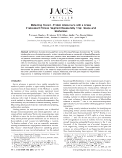 Detecting ProteinProtein Interactions with a Green Fluorescent