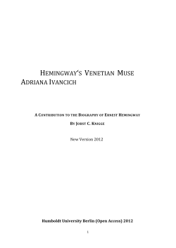 Hemingway`s venetian muse Adriana Ivancich