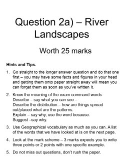 Question 2 &ndash; River Landscapes