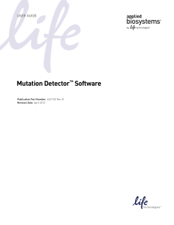 Mutation Detector&trade; Software User Guide