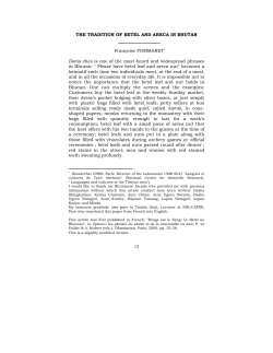 THE TRADITION OF BETEL AND ARECA IN BHUTAN