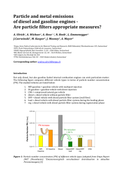 Particle and metal emissions of diesel and gasoline engines