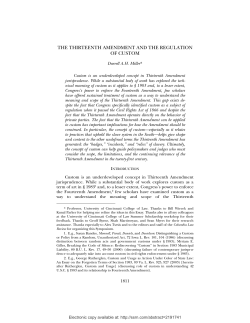 Thirteenth Amendment and the Regulation of Custom