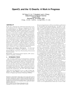 OpenCL and the 13 Dwarfs: A Work in Progress