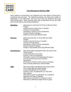 Crisis Management Briefing