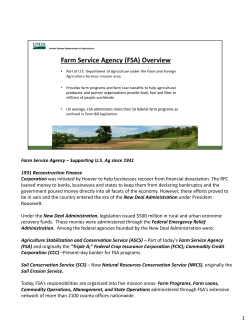 Farm Service Agency – Supporting U.S. Ag since 1931 1931