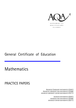 A-level Mathematics Student Resources Mathematics Practice