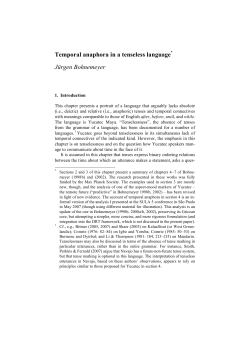 Temporal anaphora in a tenseless language* J&uuml;rgen Bohnemeyer