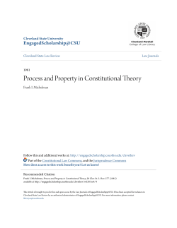 Process and Property in Constitutional Theory