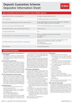 Deposit Guarantee Scheme Depositor Information Sheet