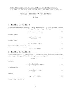 Phys 326 &ndash; Problem Set No.8 Solutions