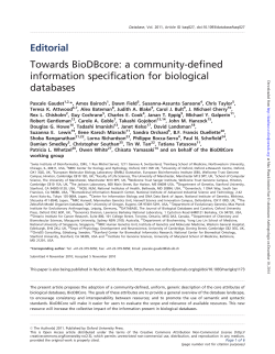 a community-defined information specification for biological databases