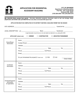 Accessory Structure  - City of Brainerd, Minnesota