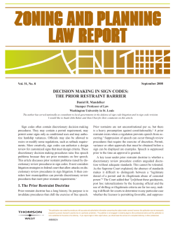decision making in sign codes: the prior restraint