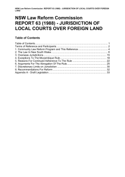 Jurisdiction of Local Courts Over Foreign Land