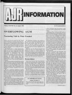 INFORMATION - The Association of Jewish Refugees