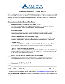 SECTIONS and COMMON INTEREST GROUPS