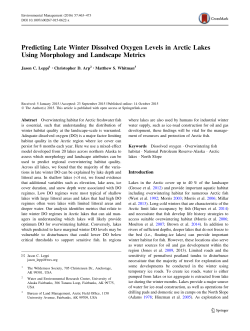 Predicting Late Winter Dissolved Oxygen Levels in Arctic Lakes