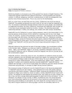 love in Wuthering Heights Wuthering Heights is renowned as one of