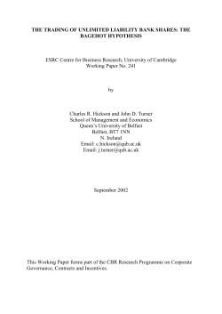 the trading of unlimited liability bank shares: the bagehot hypothesis