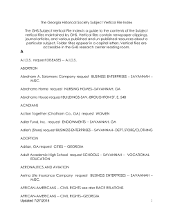 The Georgia Historical Society Subject Vertical File Index Updated 7