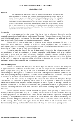 Fine Art and Applied Arts Education.