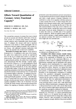 Efforts toward quantitation of coronary artery functional