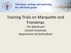 Training Trials on Marquette and Frontenac