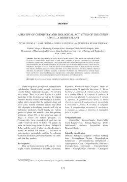 A REVIEW OF CHEMISTRY AND BIOLOGICAL ACTIVITIES OF THE