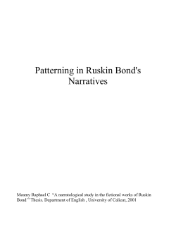 Patterning in Ruskin Bond`s Narratives
