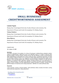 small businesses creditworthiness assessment