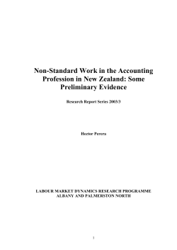 Non-Standard Work in the Accounting Profession in New Zealand