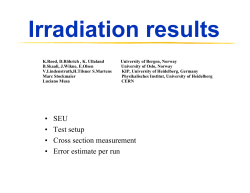 SEU &bull; Test setup &bull; Cross section measurement &bull; Error estimate per run