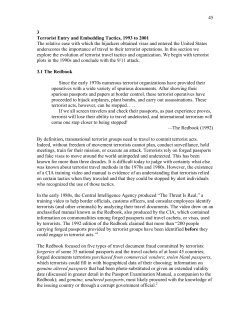 Terrorist Entry and Embedding Tactics, 1993 to 2001