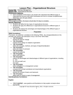 Lesson Plan – Organizational Structure