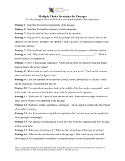 Multiple Choice Strategies for Passages