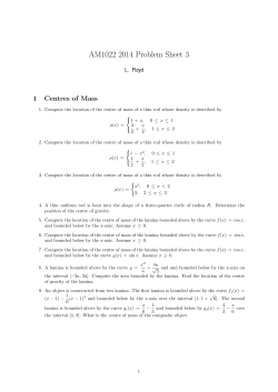 AM1022 2014 Problem Sheet 3