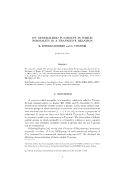 on generalised fc-groups in which normality is a transitive relation