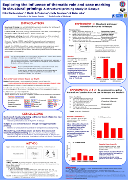 Exploring the influence of thematic role and case marking