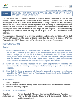 Planning Proposal, Shone Avenue and West Dapto Road, Horsley